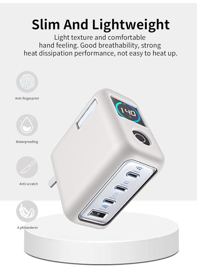 Case for Anker Zolo Laptop Charger 140W, Silicone Protective Cover,Drop-Proof,Scratch-Proof,Shock-Proof,Protective Case for Anker Laptop 140W Charger (Grey) - Image 3